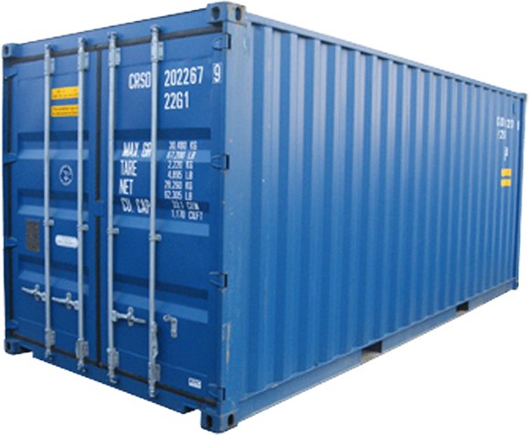 Shipping Container with Blue Paint